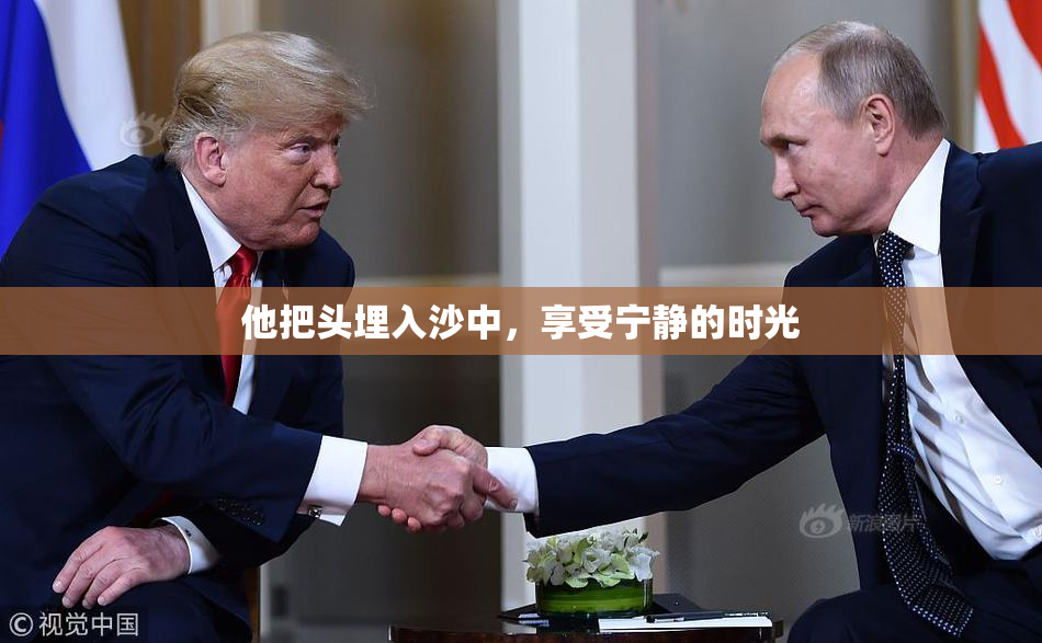 他把头埋入沙中，享受宁静的时光