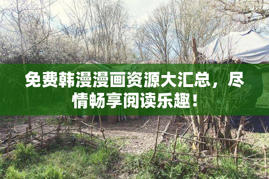 免费韩漫漫画资源大汇总，尽情畅享阅读乐趣！