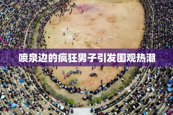 喷泉边的疯狂男子引发围观热潮
