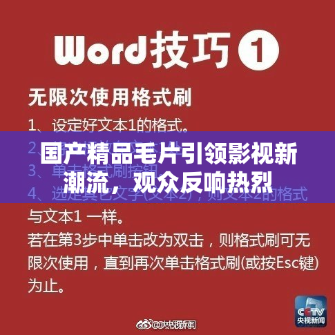 国产精品毛片引领影视新潮流，观众反响热烈