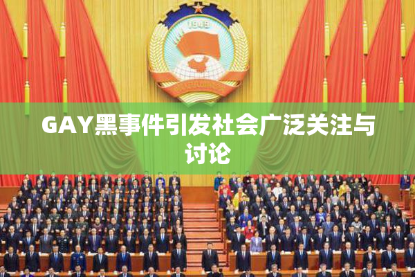 GAY黑事件引发社会广泛关注与讨论