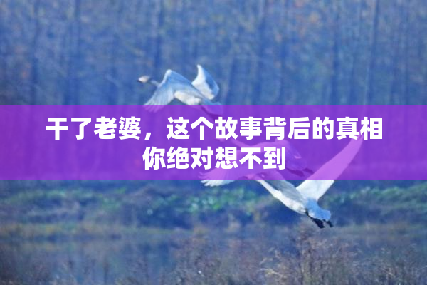 干了老婆，这个故事背后的真相你绝对想不到