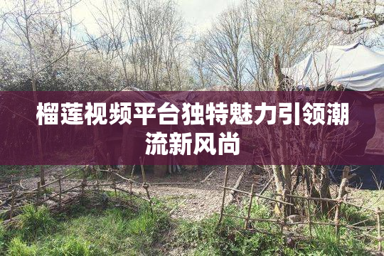 榴莲视频平台独特魅力引领潮流新风尚