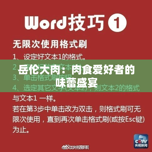 岳伦大肉：肉食爱好者的味蕾盛宴