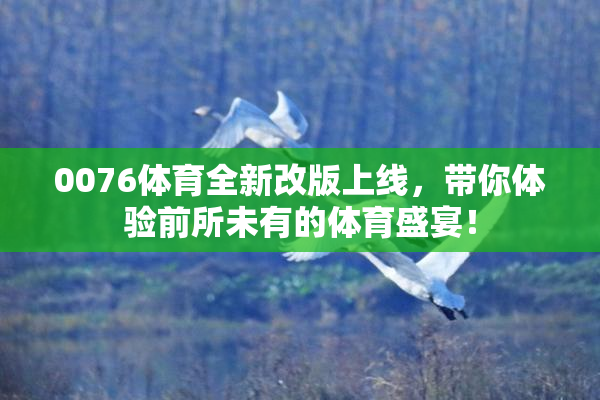 0076体育全新改版上线，带你体验前所未有的体育盛宴！