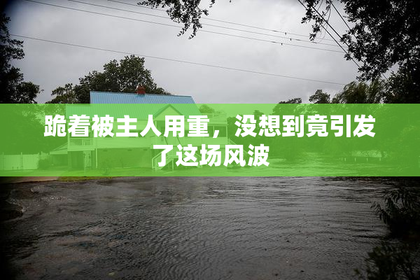 跪着被主人用重，没想到竟引发了这场风波