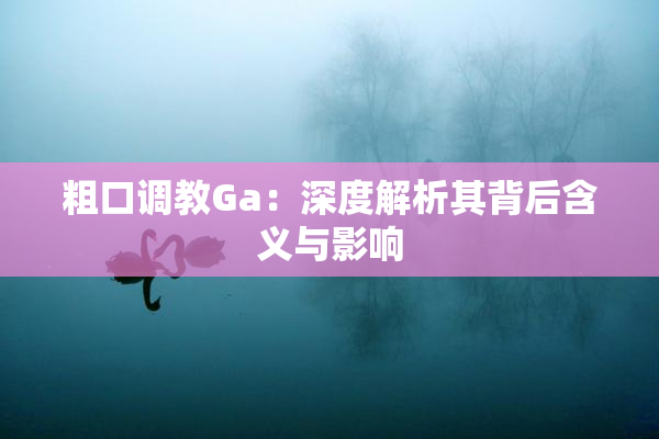 粗口调教Ga：深度解析其背后含义与影响