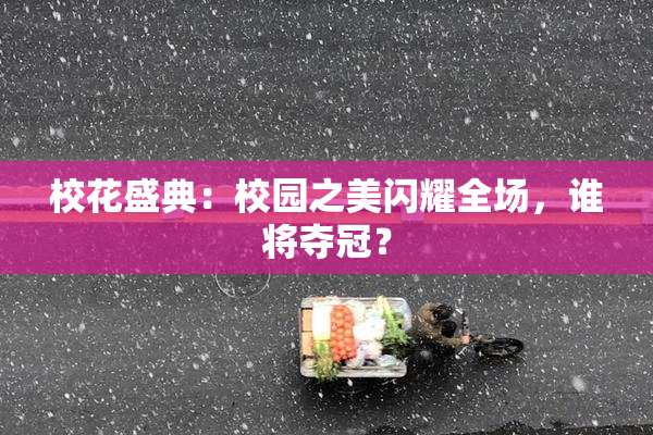 校花盛典：校园之美闪耀全场，谁将夺冠？