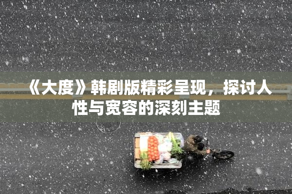 《大度》韩剧版精彩呈现，探讨人性与宽容的深刻主题