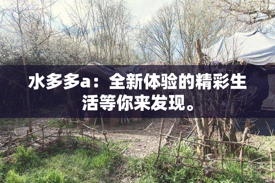 水多多a：全新体验的精彩生活等你来发现。