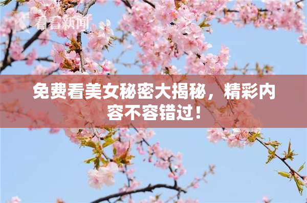 免费看美女秘密大揭秘，精彩内容不容错过！