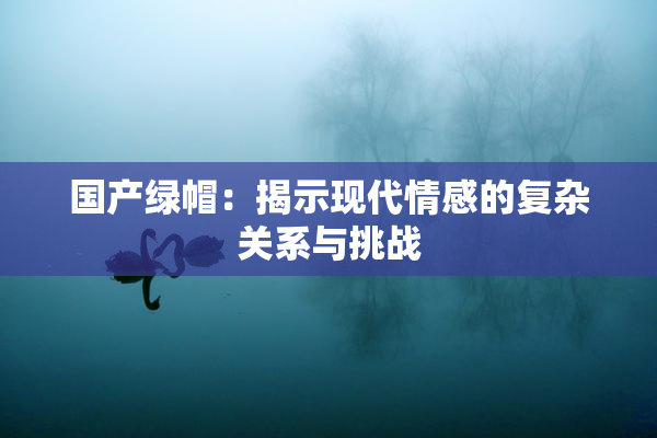 国产绿帽：揭示现代情感的复杂关系与挑战