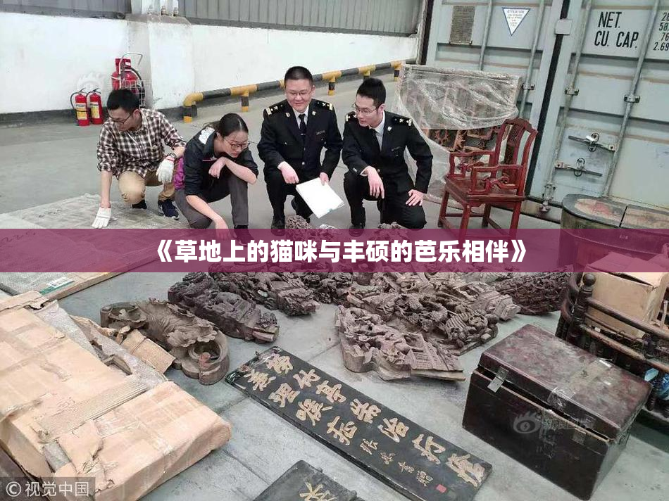 《草地上的猫咪与丰硕的芭乐相伴》