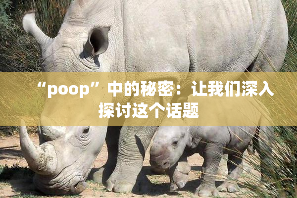 “poop”中的秘密：让我们深入探讨这个话题