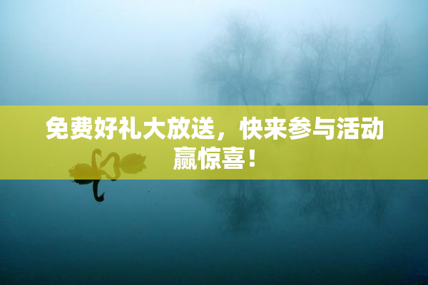 免费好礼大放送，快来参与活动赢惊喜！
