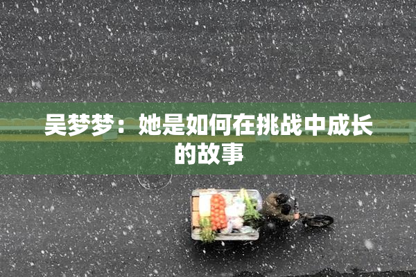 吴梦梦：她是如何在挑战中成长的故事
