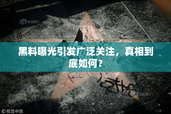 黑料曝光引发广泛关注，真相到底如何？