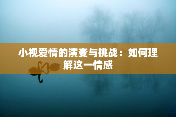 小视爱情的演变与挑战：如何理解这一情感