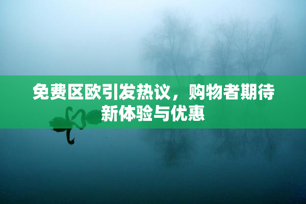 免费区欧引发热议，购物者期待新体验与优惠