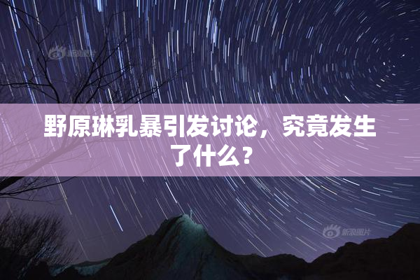 野原琳乳暴引发讨论，究竟发生了什么？