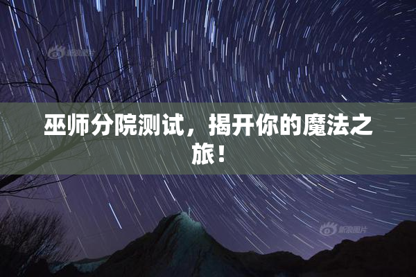巫师分院测试，揭开你的魔法之旅！