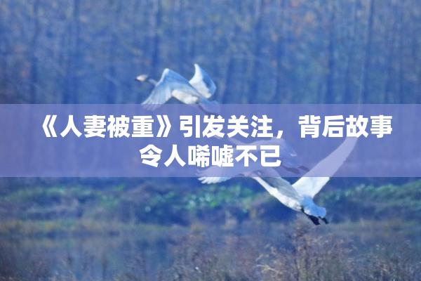 《人妻被重》引发关注，背后故事令人唏嘘不已