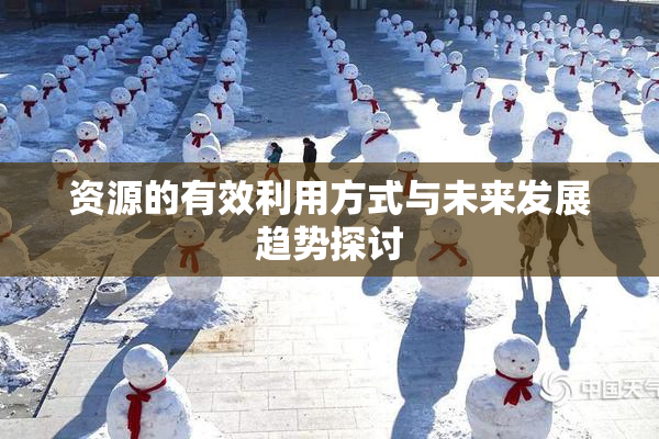 资源的有效利用方式与未来发展趋势探讨