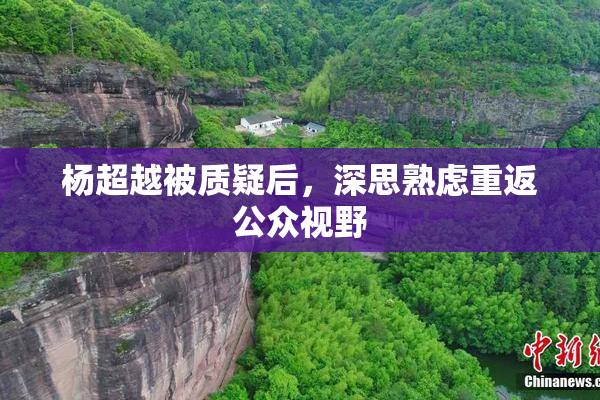 杨超越被质疑后，深思熟虑重返公众视野