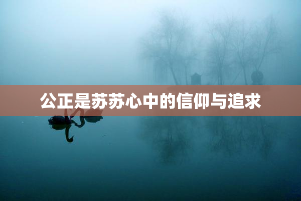 公正是苏苏心中的信仰与追求
