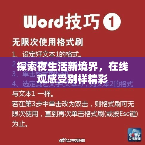 探索夜生活新境界，在线观感受别样精彩