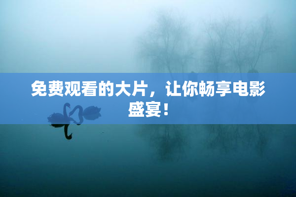 免费观看的大片，让你畅享电影盛宴！