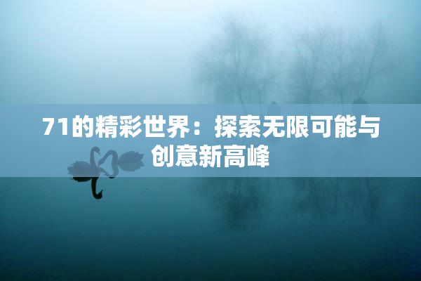 71的精彩世界：探索无限可能与创意新高峰