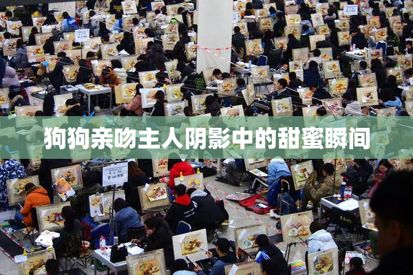 狗狗亲吻主人阴影中的甜蜜瞬间