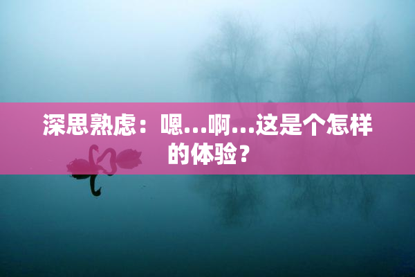 深思熟虑：嗯…啊…这是个怎样的体验？