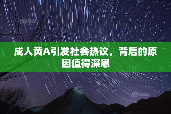 成人黄A引发社会热议，背后的原因值得深思