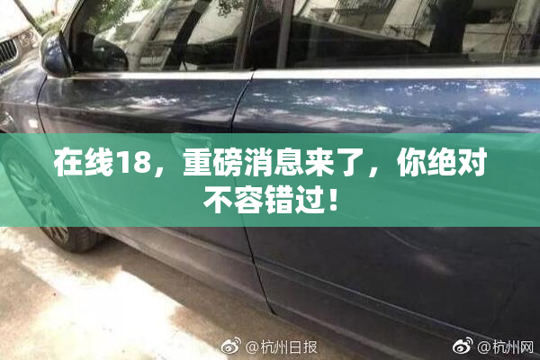 在线18，重磅消息来了，你绝对不容错过！