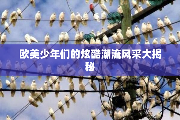 欧美少年们的炫酷潮流风采大揭秘