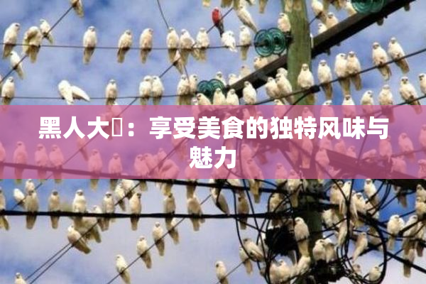 黑人大鷄：享受美食的独特风味与魅力