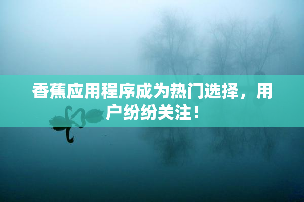 香蕉应用程序成为热门选择，用户纷纷关注！