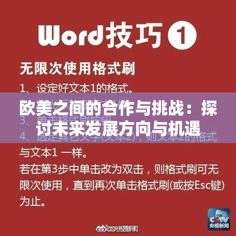 欧美之间的合作与挑战：探讨未来发展方向与机遇