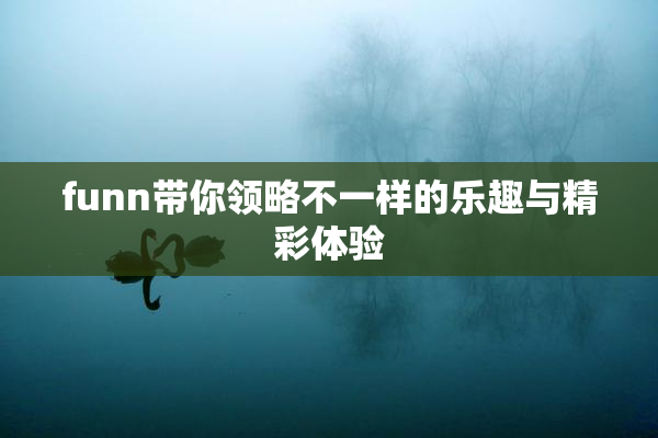 funn带你领略不一样的乐趣与精彩体验