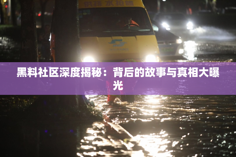 黑料社区深度揭秘：背后的故事与真相大曝光