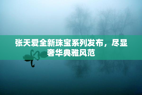 张天爱全新珠宝系列发布，尽显奢华典雅风范