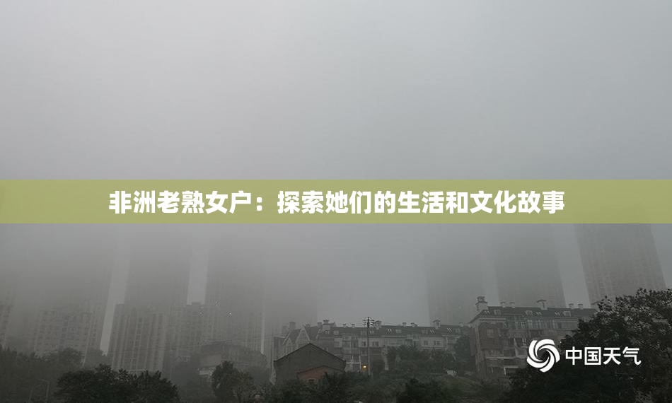 非洲老熟女户：探索她们的生活和文化故事
