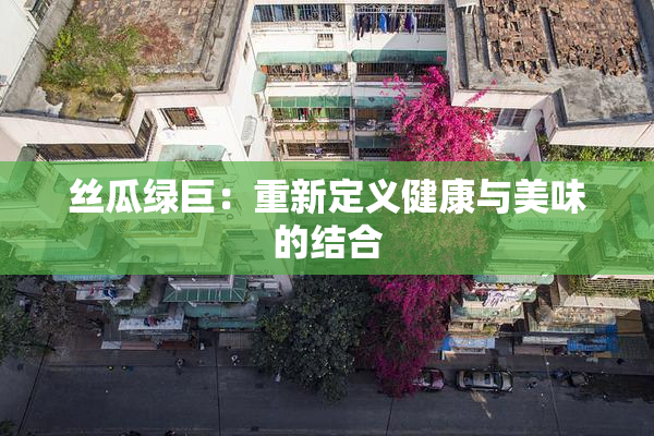 丝瓜绿巨：重新定义健康与美味的结合