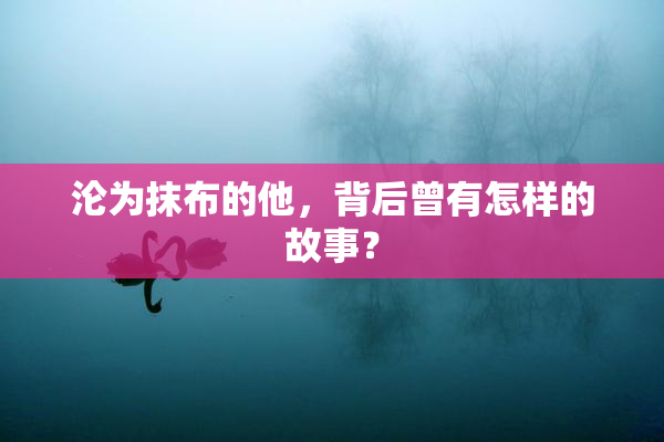沦为抹布的他，背后曾有怎样的故事？