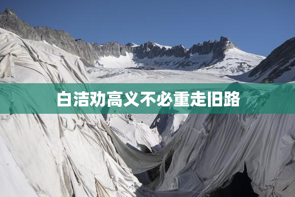 白洁劝高义不必重走旧路